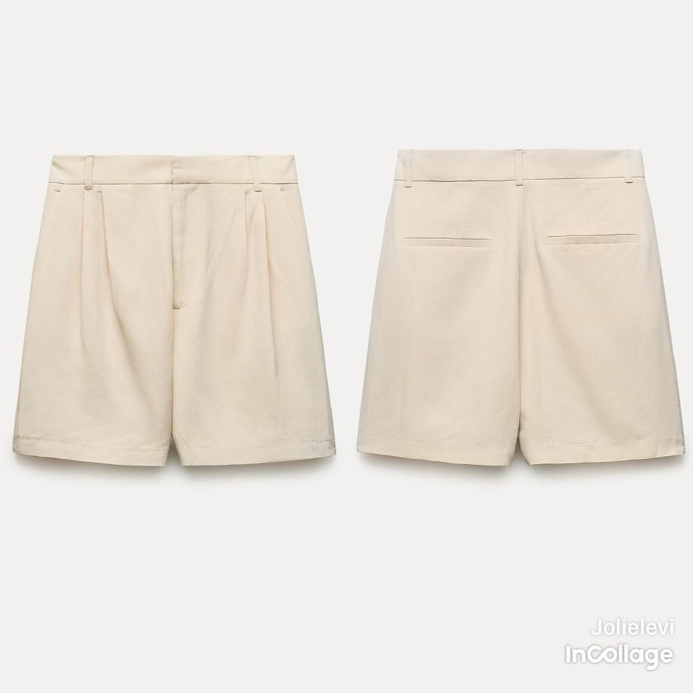 ZARA PLEATED HIGH WAIST SHORTS